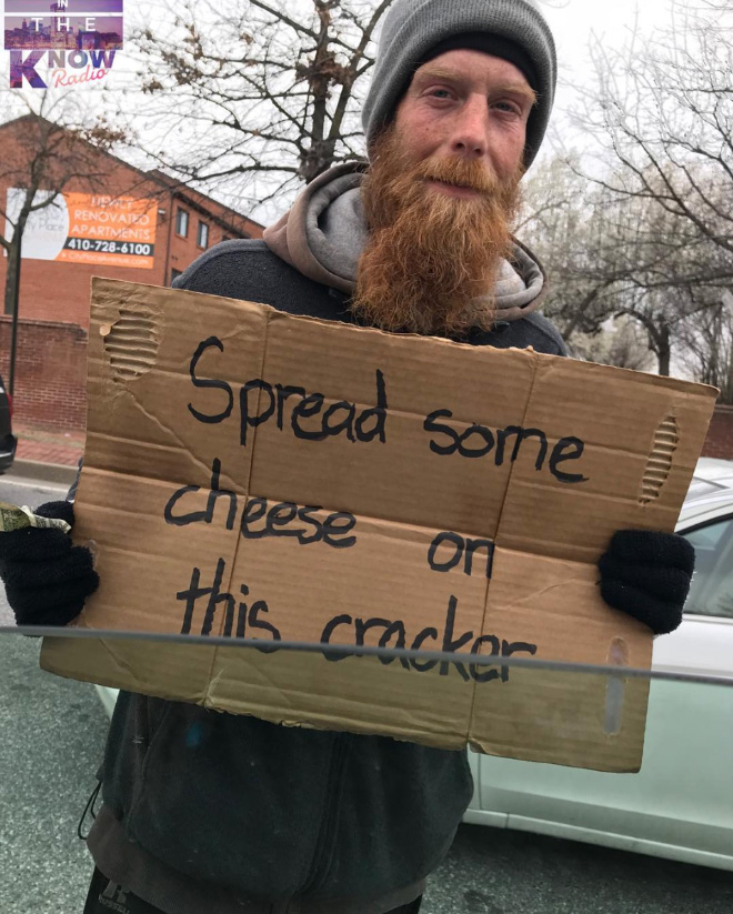 Hilarious homeless sign.