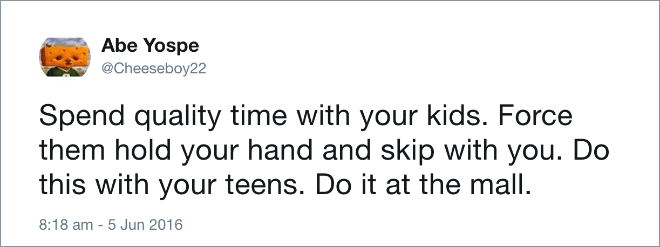 Funny tweet about teens.