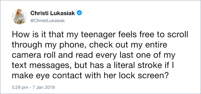 Funny tweet about teens.