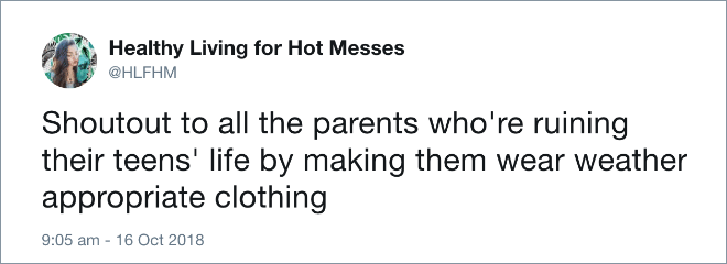 Funny tweet about teens.