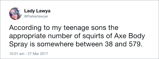 Funny tweet about teens.