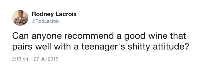 Funny tweet about teens.