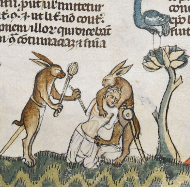 Bunnies were very violent in medieval art.