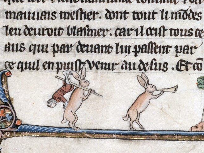 Bunnies were very violent in medieval art.