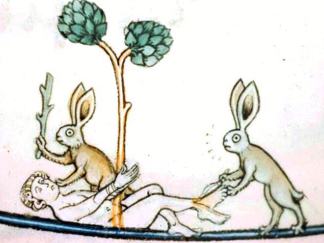 Bunnies were very violent in medieval art.