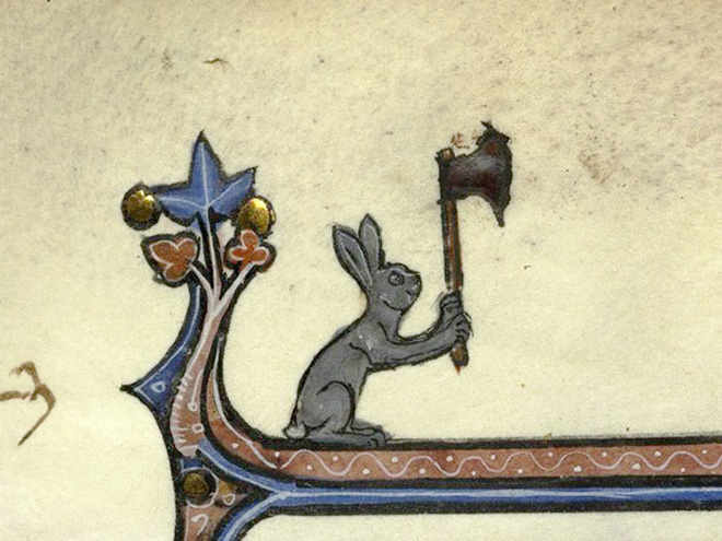 Bunnies were very violent in medieval art.