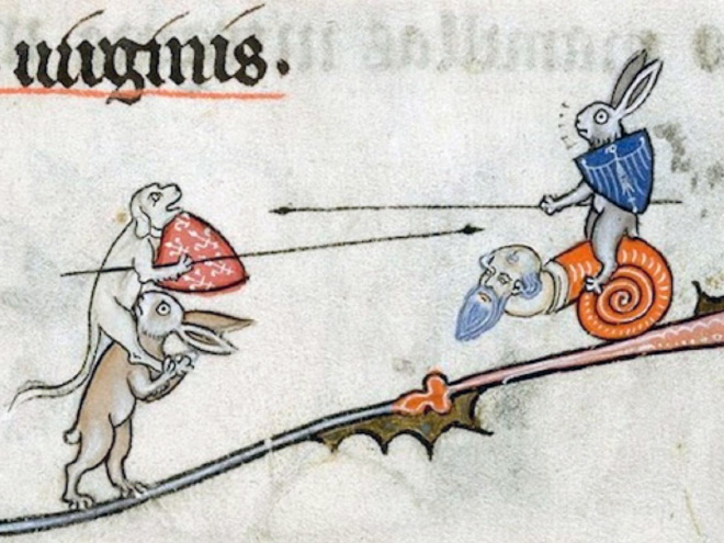 Bunnies were very violent in medieval art.