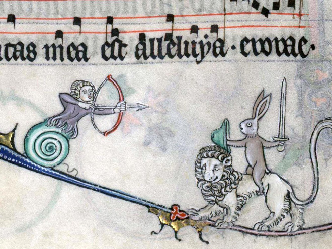 Bunnies were very violent in medieval art.