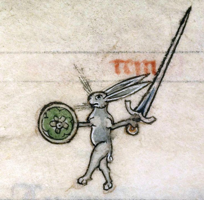 Bunnies were very violent in medieval art.