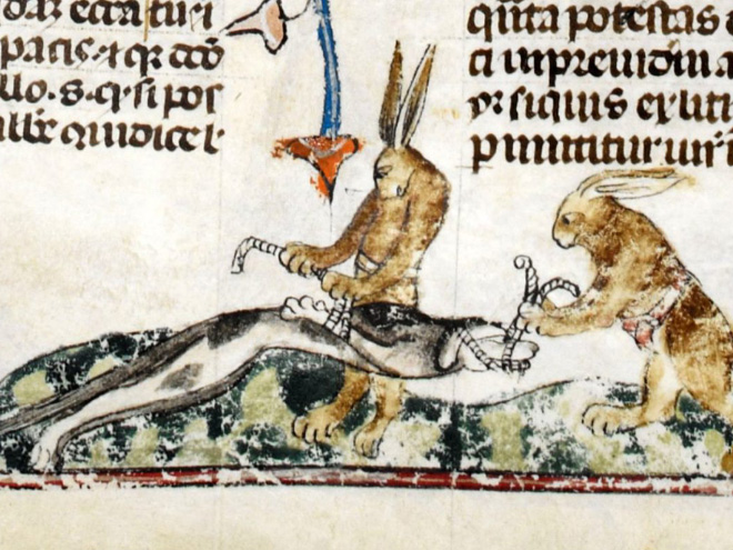 Bunnies were very violent in medieval art.