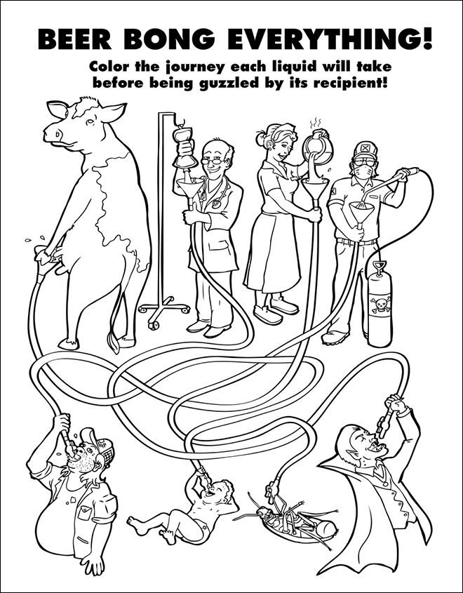 Page from the coloring and activity book grown-ups.