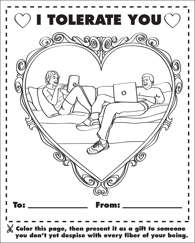 Page from the coloring and activity book grown-ups.