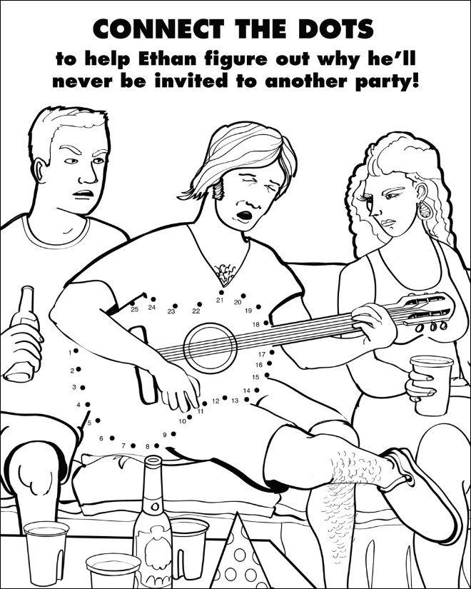 Page from the coloring and activity book grown-ups.