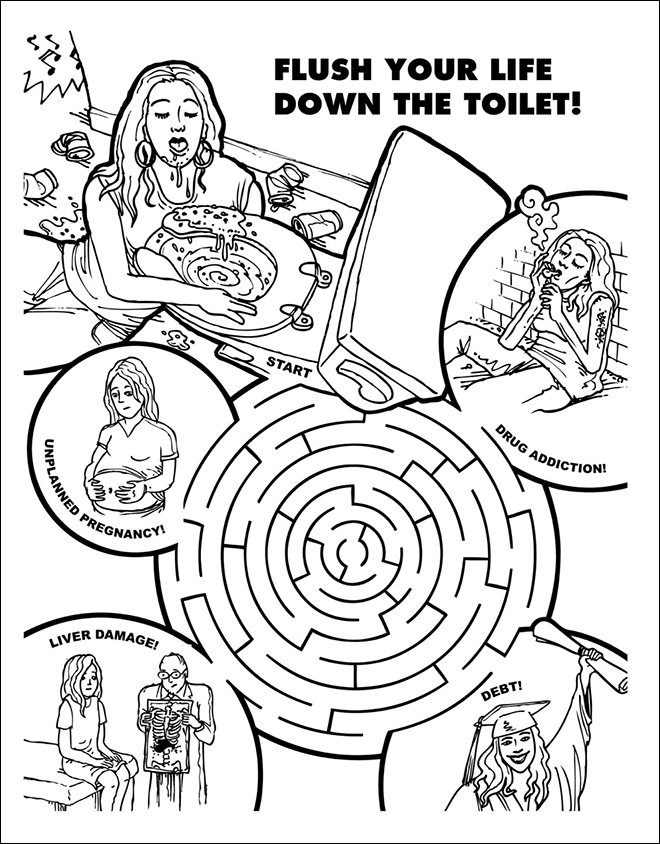 Page from the coloring and activity book grown-ups.