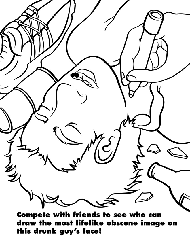 Page from the coloring and activity book grown-ups.