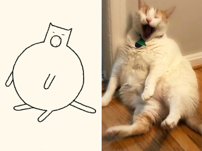 Very accurate drawing of a cat.