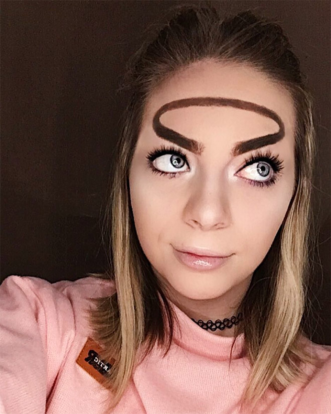 Why have two ordinary eyebrows when one weird eyebrow is enough? Right? Right? Wrong.