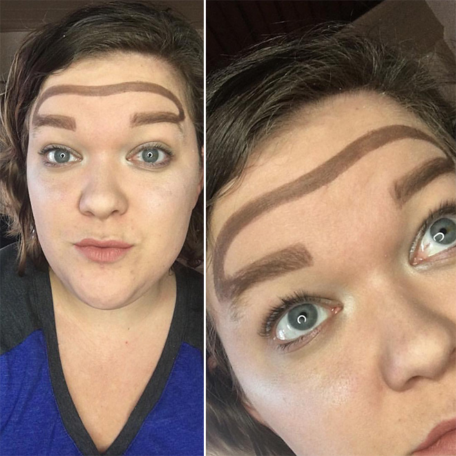 Why have two ordinary eyebrows when one weird eyebrow is enough? Right? Right? Wrong.