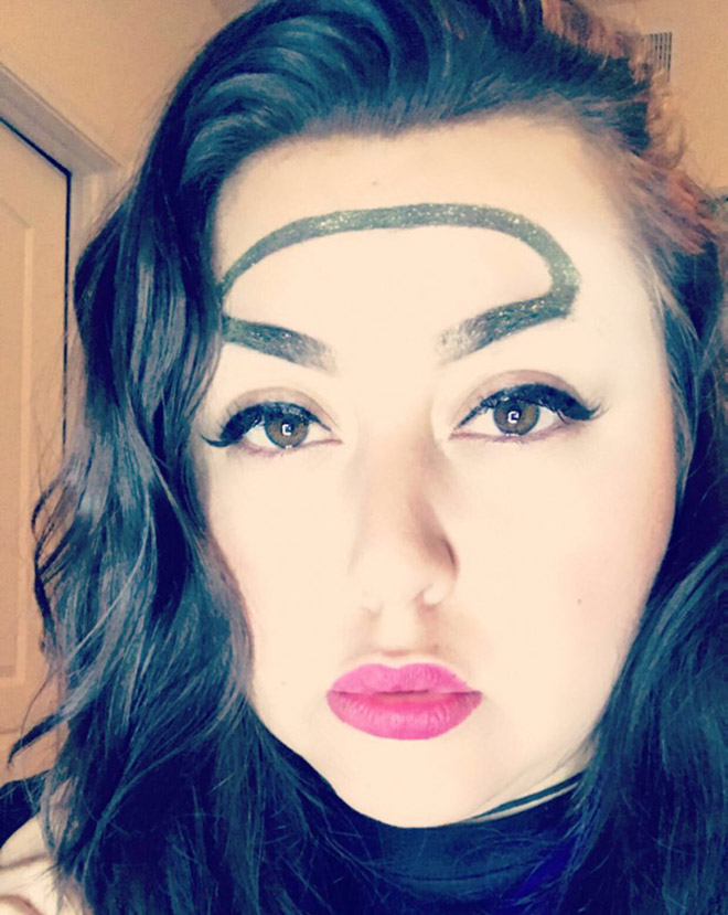 Why have two ordinary eyebrows when one weird eyebrow is enough? Right? Right? Wrong.