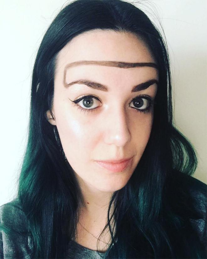 Why have two ordinary eyebrows when one weird eyebrow is enough? Right? Right? Wrong.