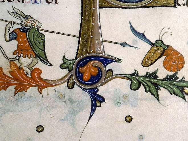 Knights really loved fighting snails in medieval books.