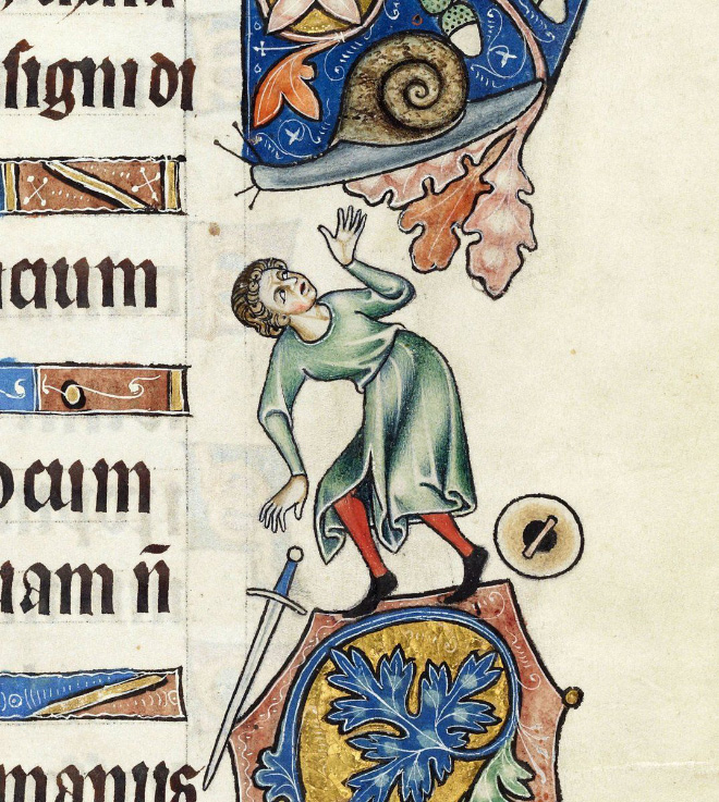 Knights really loved fighting snails in medieval books.