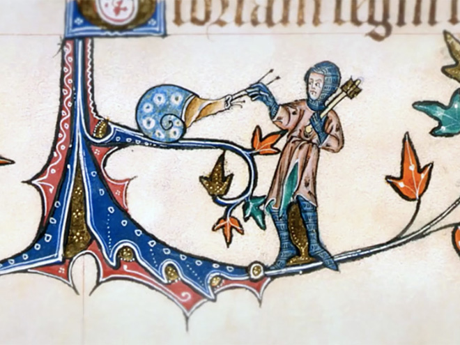 Knights really loved fighting snails in medieval books.