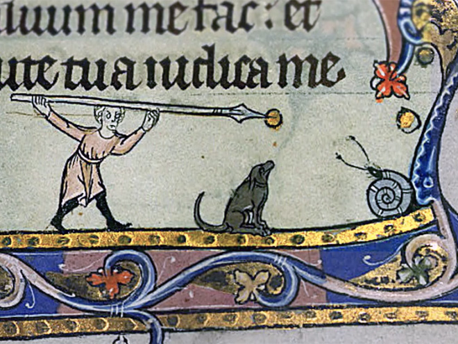 Knights really loved fighting snails in medieval books.