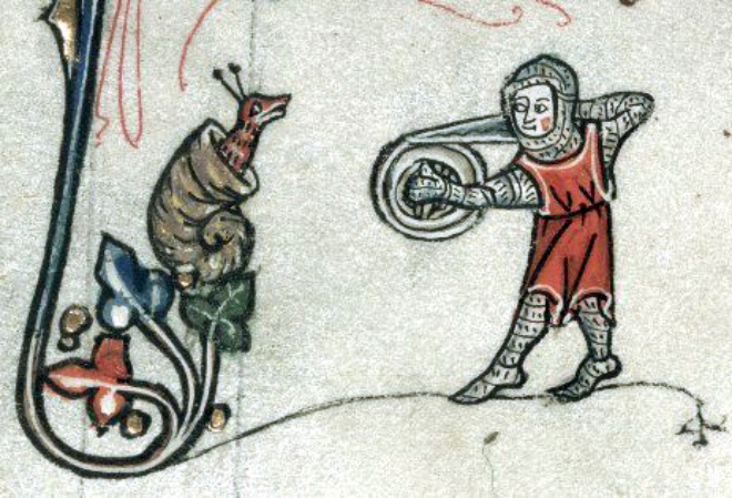 Knights really loved fighting snails in medieval books.