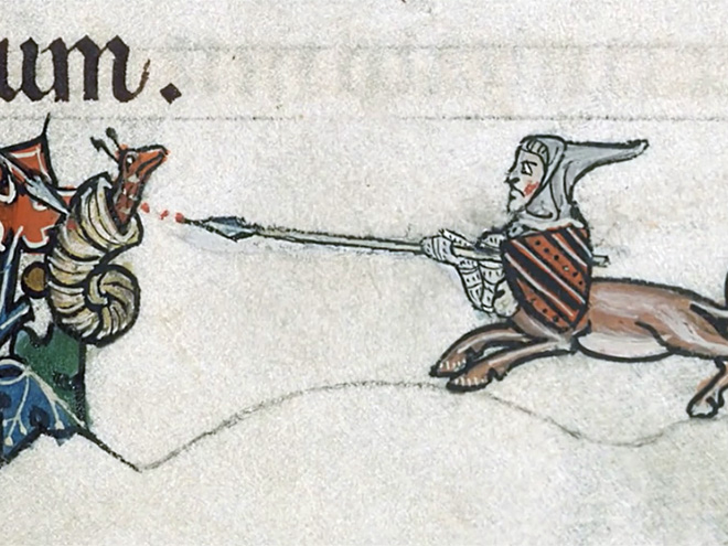 Knights really loved fighting snails in medieval books.