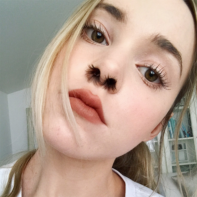 Nostril hair extensions - awkward Instagram beauty trend.