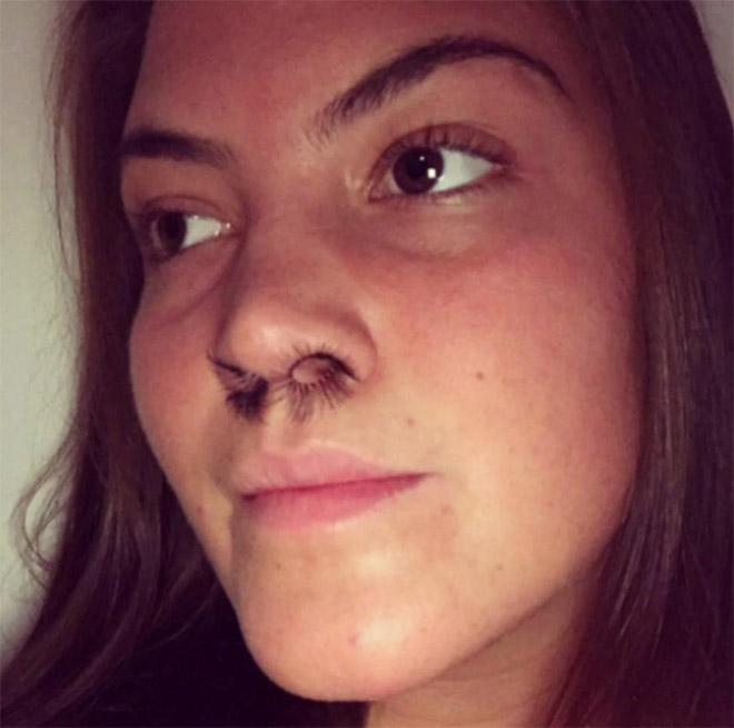 Nostril hair extensions - awkward Instagram beauty trend.