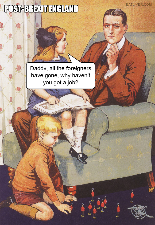 Daddy, all the foreigners have gone, why haven't you got a job?