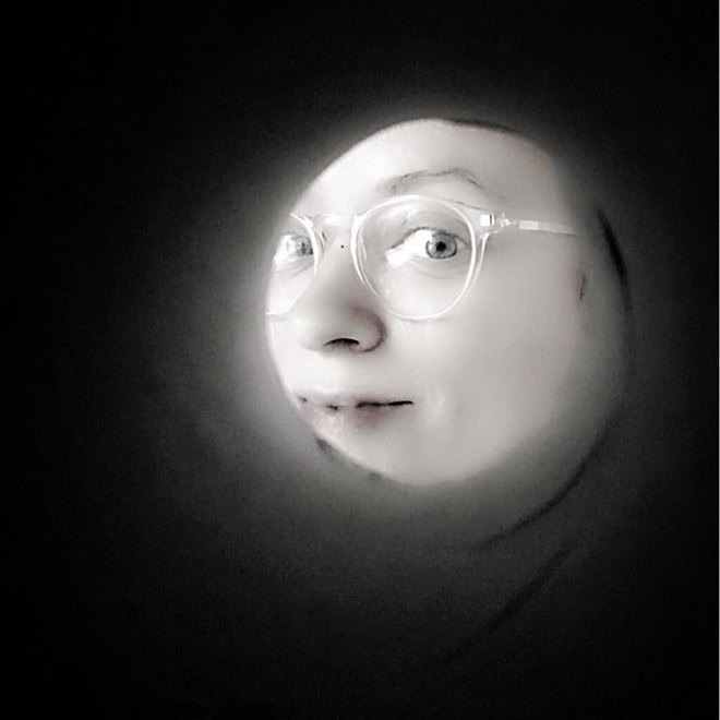 Taking a selfie through toilet paper roll will make you look like the Moon.