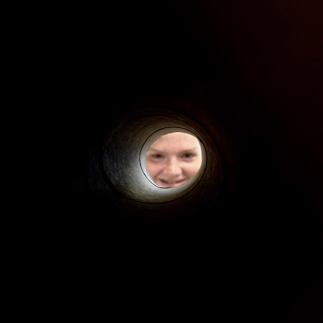 Taking a selfie through toilet paper roll will make you look like the Moon.