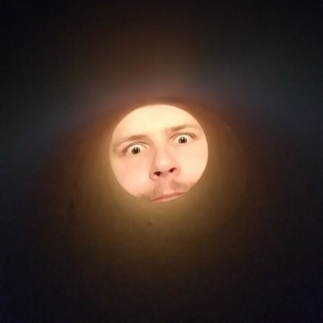 Taking a selfie through toilet paper roll will make you look like the Moon.