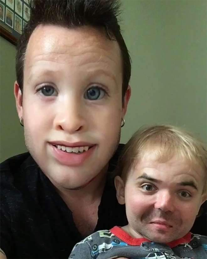 Face swap app used on a baby.