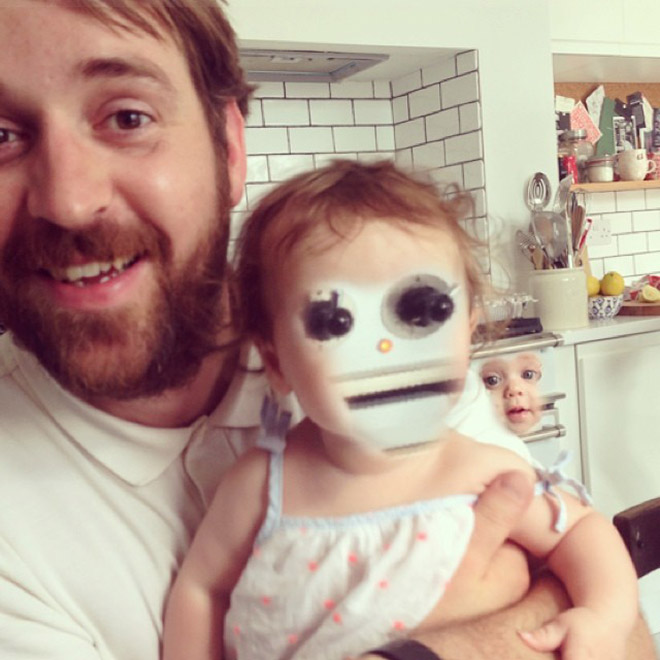 Face swap app used on a baby.