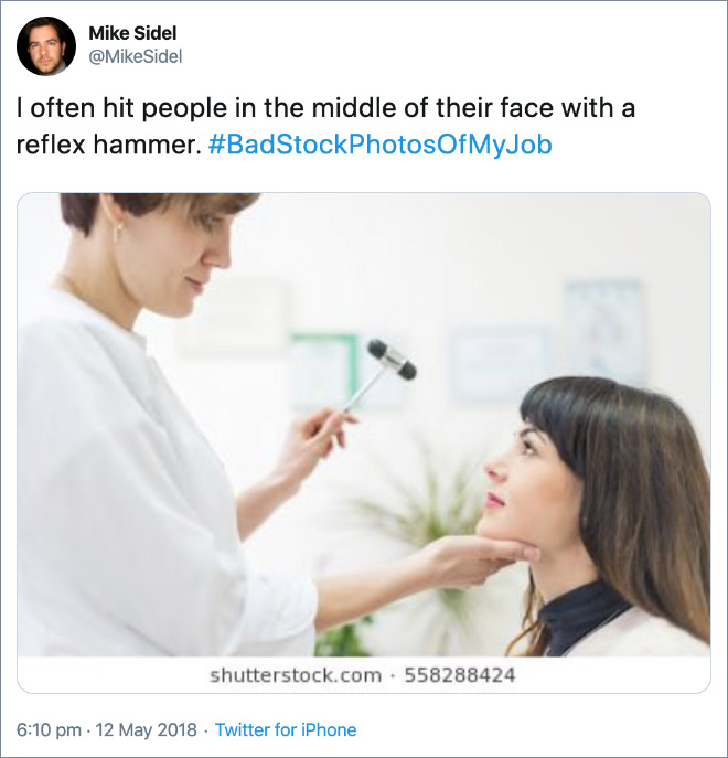 Bad stock photo of a job.