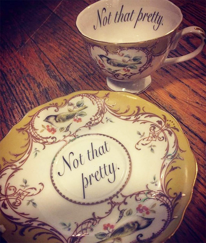 Funny rude teacup to insult your guests.