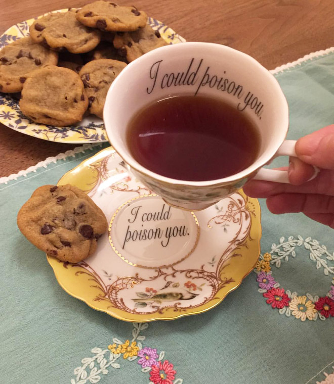 Funny rude teacup to insult your guests.