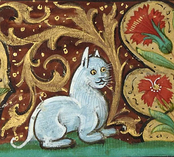 Ugly medieval painting of a cat.