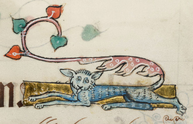 Ugly medieval painting of a cat.