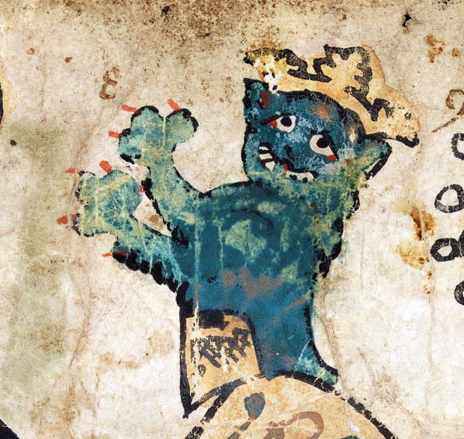 Ugly medieval painting of a cat.