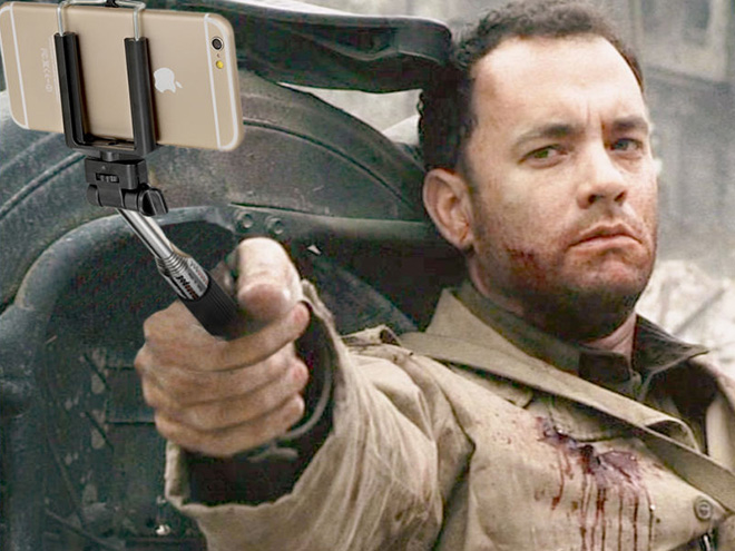 Make selfies not war! Turning threatening scenes into pure 21st century narcissism one movie at a time.