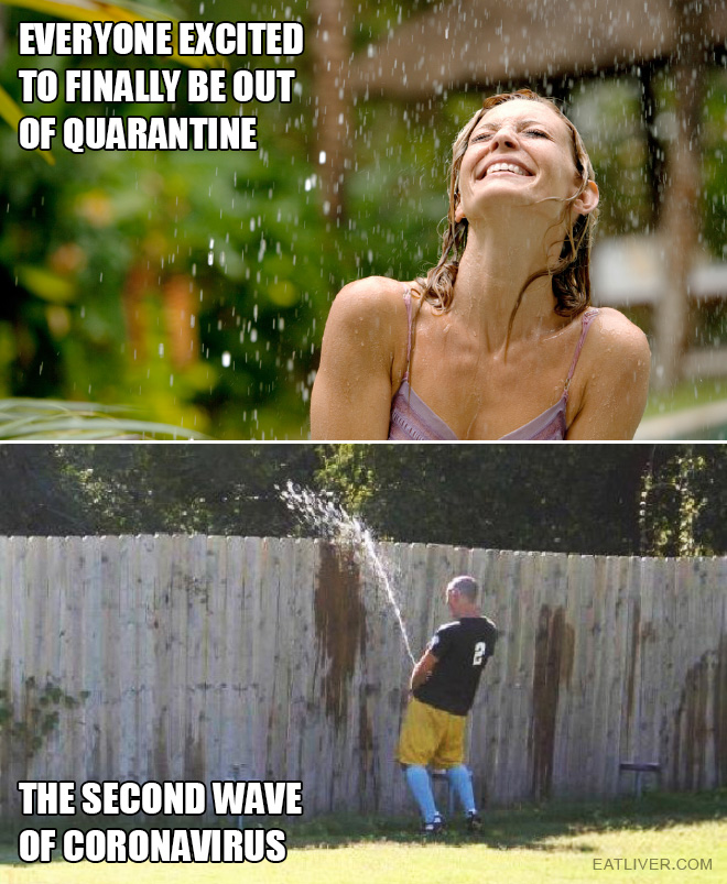 Everyone excited to finally be out of quarantine vs. the 2nd wave of Coronavirus.