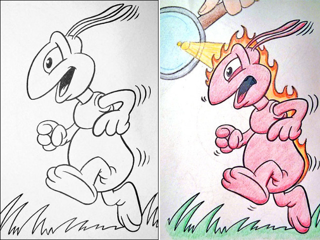 Defaced coloring book.