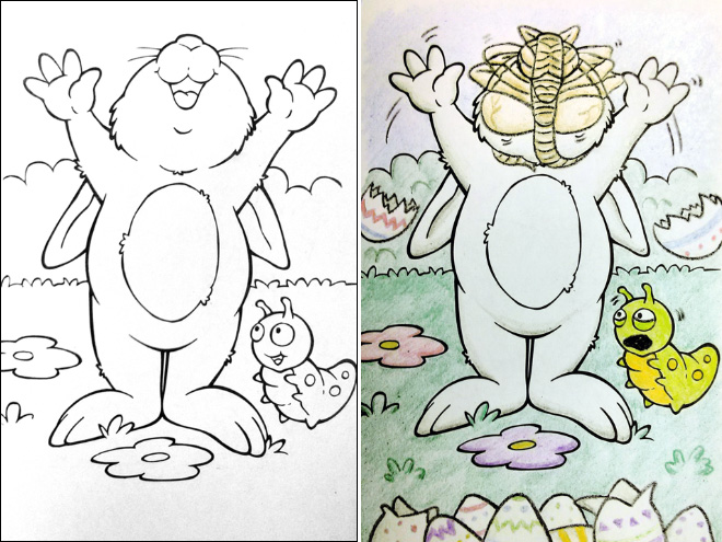 Defaced coloring book.