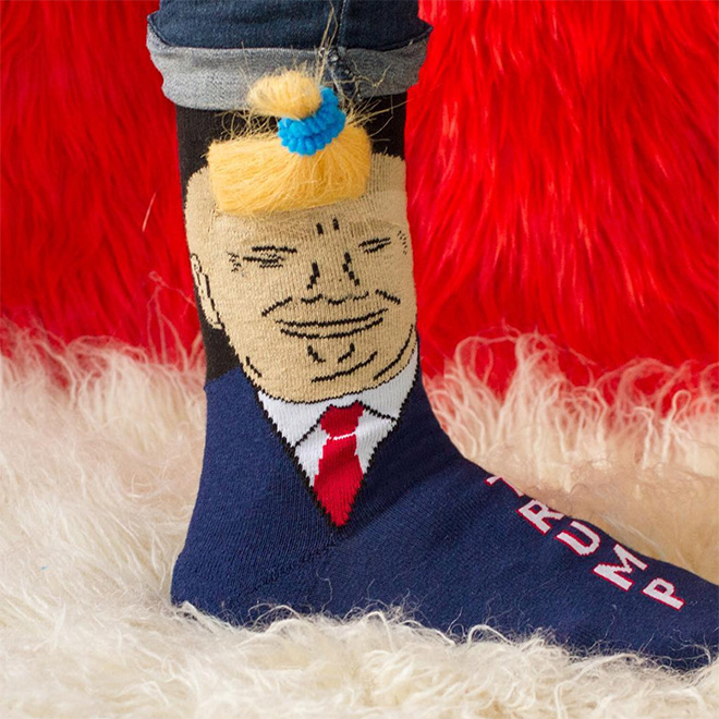 Donald Trump comb-over socks.