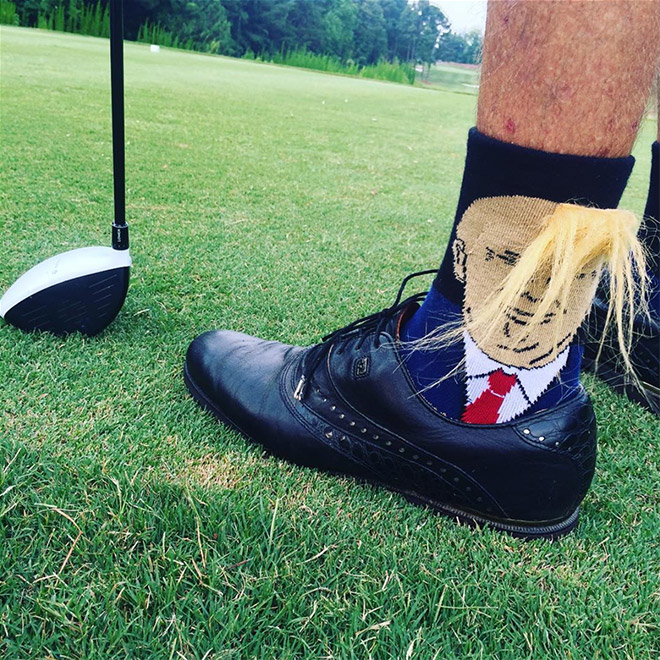 Donald Trump comb-over socks.